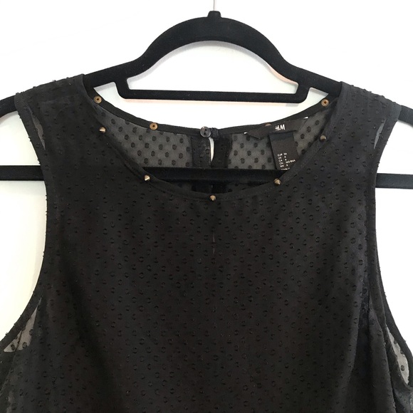 Beautiful sheer polka dot blouse with studs - Picture 2 of 7